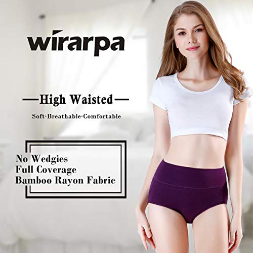 Image of wirarpa Women's Modal Underwear Soft High Waist Briefs Ladies Panties 4 Pack (Regular & Plus Size)