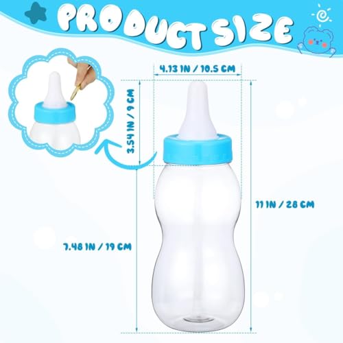 Image of Housoutil Nursing Bottle Shape Piggy Bank Transparent Coin Storage Bottles 11.02in Clear Plastic Money Jar for Candy Snacks Dry Food 2 pcs for Baby Shower Wedding Birthday Party