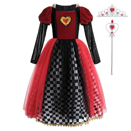 Disfraz Reina de Corazones para Niñas Rojo