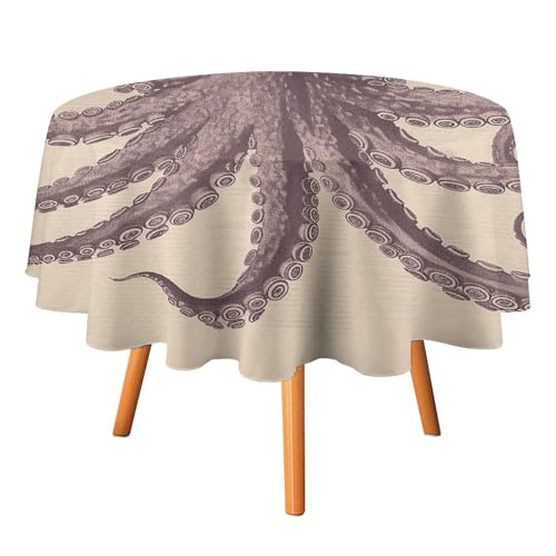 Nappe vintage en polyester 178x178 cm lavable pour table de cuisine