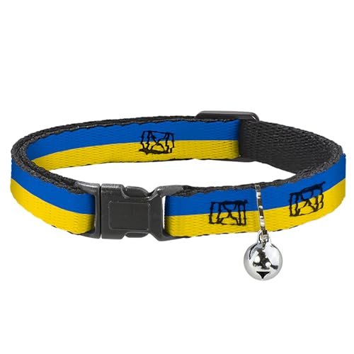 Collar de gato con cascabel bandera Ucrania separable y ajustable 2