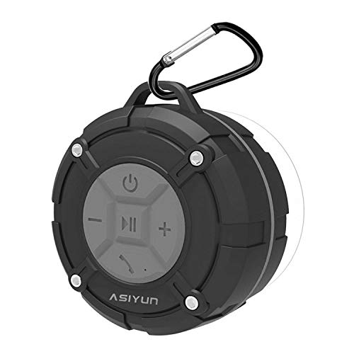 ASIYUN Portable Waterproof Wireless Shower Speakers with IPX7 HD Sound, Suction Cup, Speakers