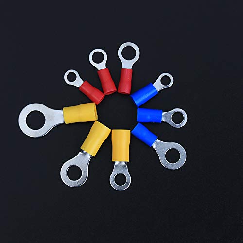 Kit di connettori a crimpare con terminale ad anello isolato, 128 pezzi, connettori per cavo ad anello, terminali terminali a spina per cavo
