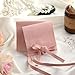 Sotiff 80 Pcs Microfiber Jewelry Pouch 8x8 cm Jewelry Packaging Bag Luxury Small Gift Bag for Small Business Envelope Style Bracelet Packaging Bow Tie Microfiber Pouch with Strings Divider(Pink)