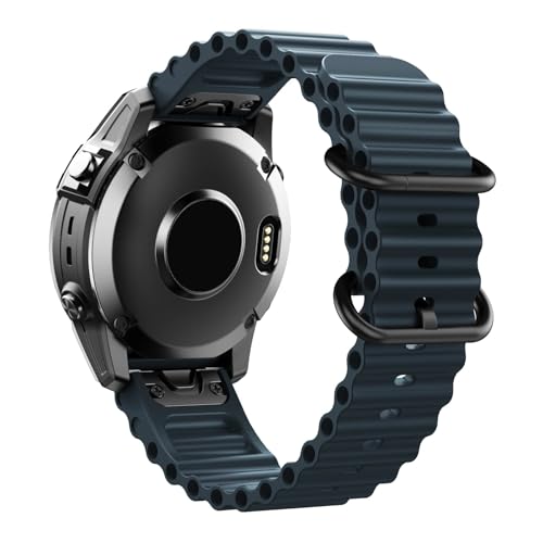 [�����ȓX] 22/26mm �ɓK��Garmin FENIX 7PRO/7xpro 6 6pro �X�|�[�c �ʋC�� ���X�g�o���h FENIX 5 5plus/5x �V���R�������p���X�g�o���h(Navy blue,22mm)