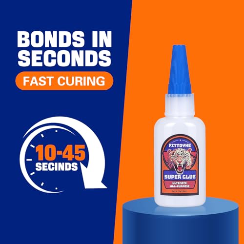 Super Glue Clear 30 g(1.06 oz.), Strong Fast Drying Waterproof Liquid Adhesive for Plastic, Metal, Wood, Rubber, Ceramic, Leather Repair,Rhinestone Jewelry, DIY Crafts