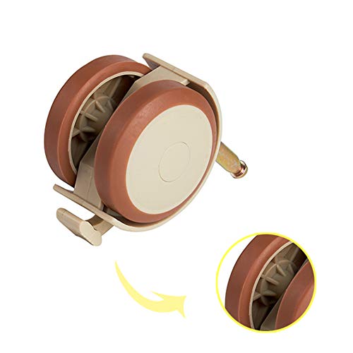 Roulettes de meubles à piston pivotantes 360° double roue en nylon robuste