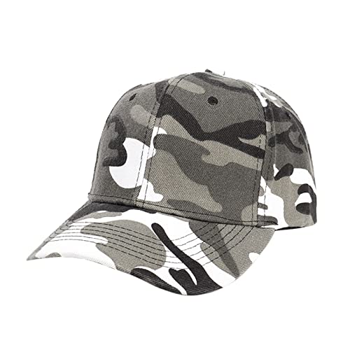 Generisch Masculino Femenino Neutral Outdoor Béisbol Gorras Camuflaje Ajustable Sombrero Visera Gorra Camuflaje Hombres, gris, Talla única