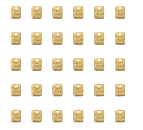 Ruwado 50 Pcs Good Luck Charms Small Cute 9 x 7 mm Metal Vintage Pendants for DIY Jewelry...