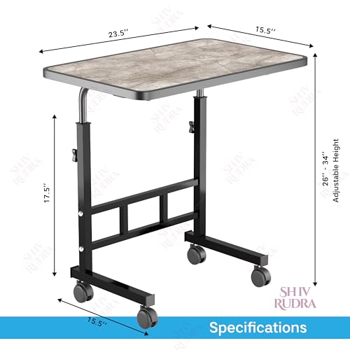 Image of Multi-Purpose Laptop Table, Study Table| Heavy Duty Bed Table| Adjustable for Height, Portable for Office, Work Form Home | DIY Table, Easy to Asembl (Adjustable Dark)
