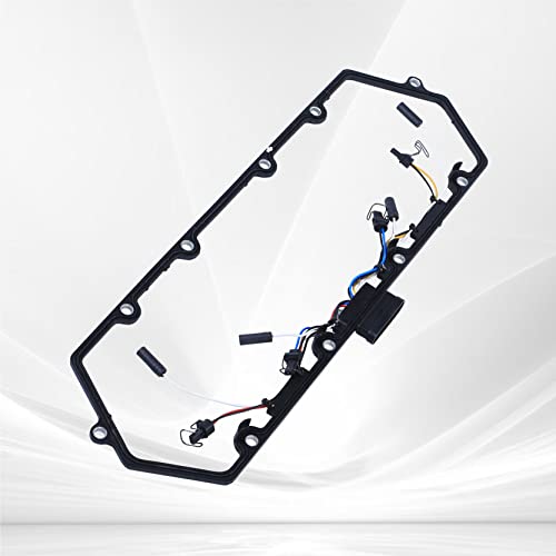 FGJQEFG Valve Cover Gaskets + Harness Glow Plugs + BK Relay with Inner Injector Compatible with 7.3L Ford F250 F350 E250 E350 Diesel Powerstroke 98-03 Replace F4TZ12A342BA F81Z6584AA F81Z-12B533-AC