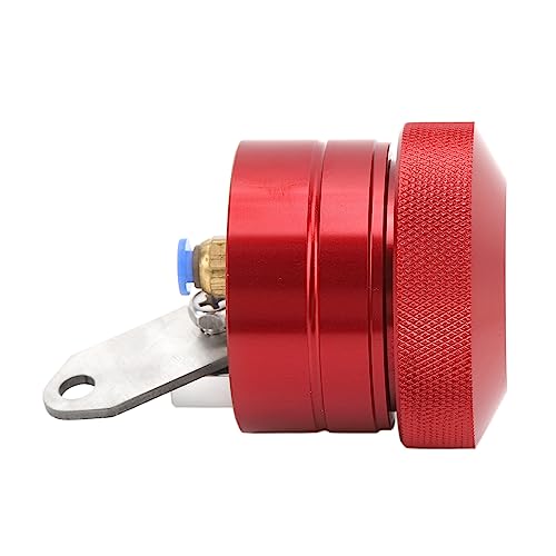 Image of Motorcycle Chain Lubricator System Universal Chain Oiler Reservoir with Mounting Bracket and Oil Tube, Metal Manual Drip Chain Lubrication Kit Replacement for, Red