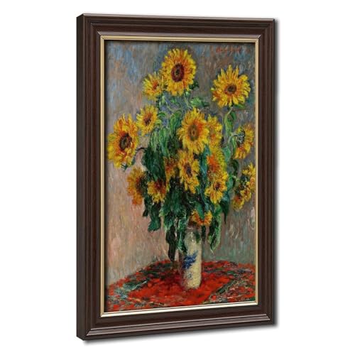 Bouquet de tournesols par Claude Monet impression sur toile WCYB 20x30 cm