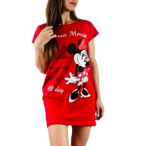 Minnie Mouse, Nachthemd, Damen, rot, 36