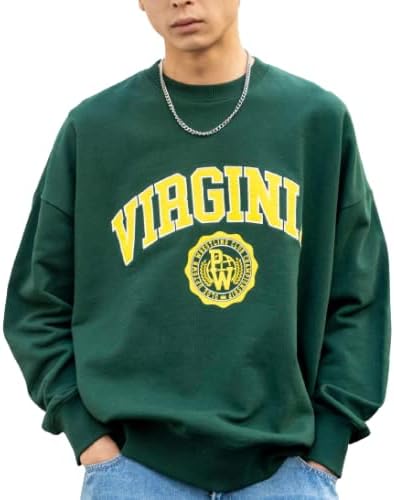 Amazon Co Jp ウィゴー アクセ 付き カレッジ プルオーバー スウェット トップス トレーナー メンズ L Dグリーン 服 ファッション小物