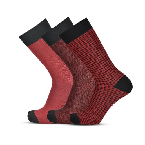 Image of The Sock Street Bamboo Crew Socks for Men Combo | Full Calf Length Premium Bamboo | Odour-Free, Breathable & Durable | Cushioned Base & Anti-bacterial | 3X Softer than Cotton Socks | Maroon