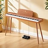 TERENCE 電子ピアノ 88鍵 カウンターウェイト鍵盤 木製 20Wデュアルスピーカー出力 スタンド一体型 空間を占めず 3ペタル/イヤホンジャック付き Audio/MIDI/マイク対応 初心者/マスターに 取扱説明書付き P10