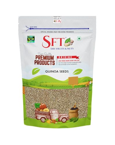 Image of SFT Premium White Quinoa Seeds 1Kg | Gluten-Free | Saponin Free | High Protein & Fiber | Diet Food for Weight Loss | Certified Grain | 100% Wholegrain Breakfast Cereal for Weight Management