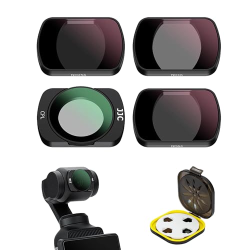 JJC DJI OSMO Pocket 3 専用 マグネットND + CPLフィルターセット 4枚 ND16 ND64 ND256 CPL 偏光フィルター NDフィルター 減光量調整 反射除去 色彩コントラスト強調 HD光学ガラス アルミフレーム レンズ保
