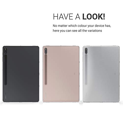 kwmobile-Carcasa-Compatible-con-Samsung-Galaxy-Tab-S7-Plus-Funda-Tablet-de-plastico-TPU-Estuche-en-Transparente