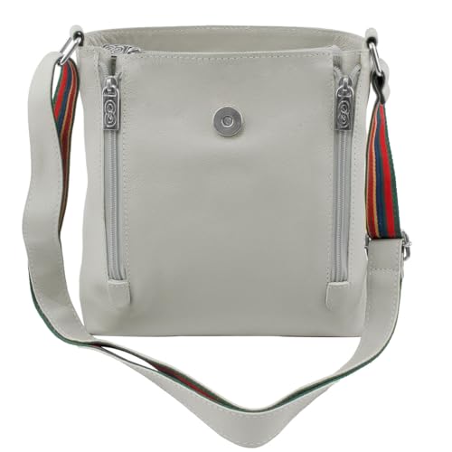 Bolsa Transversal VIOLETA em Couro (Bone)