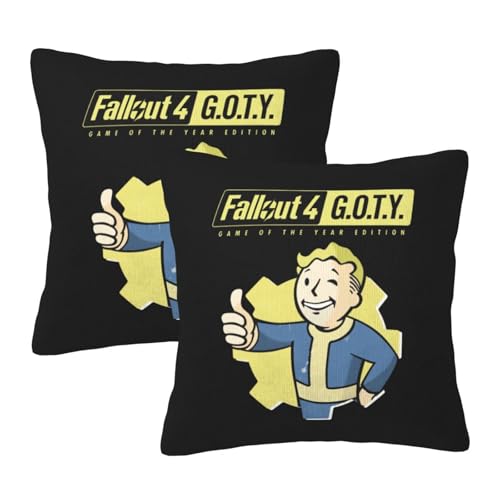 枕カバー フォールアウト Fallout 4 クッションカバー 2枚セット 座布団カバー まくらカバー おしゃれ 可愛い ソファ背当て 抱き枕 インテリア飾り オフィス 部屋飾り 四季通用 50X50cm