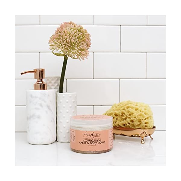 SheaMoisture Body Scrub for Dull Skin Illuminating Coconut and Hibiscus Cruelty-Free Skin Care 12 oz