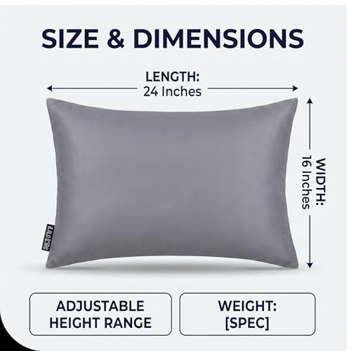 Image of Restify Microfiber Bed Pillow Pack of 4, 24 x 16 Inch Grey | Ultra Soft Sleeping Pillows for Adults | Breathable Velvet Cover | Hotel Quality Pillow for Back, Side & Stomach Sleepers