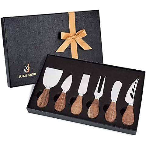 JLIAN MIOR Exquisites 6-teiliges Käsemesser Set, komplette Käsemesser-Set Kollektion aus Edelstahl Cover