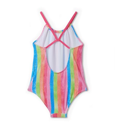 Hatley Girls Sleeveless One Piece Swimsuit, Rainbow Stripes, 12 Years2