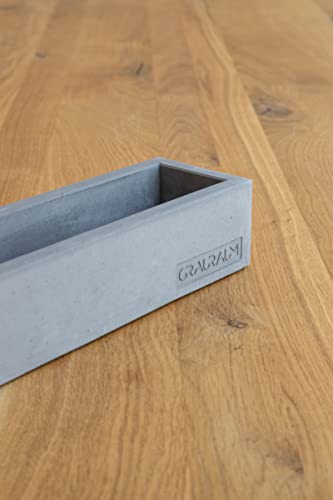 GRAURAUM Deko-Schale aus Beton - handgefertigt | Betonschale mit Filzeinlage | trendiges Wohnaccessoire | Blumentopf | Pflanzentopf (Länglich)