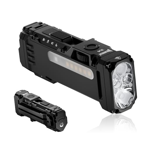 WUBEN X4 Mini LED Torch with RGB Light, Small Torch Rechargeable 1500 Lumens, EDC Tactical Torches IP68 Flashlight Torches for Camping, Checking, Emergency