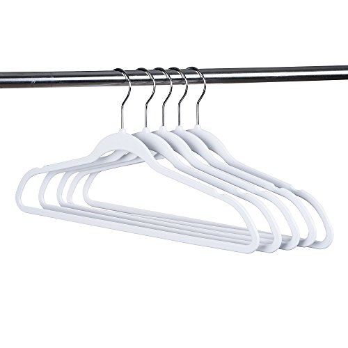 Quality Hangers PL014 50 Pack Non-Velvet Plastic Hangers For Clothes - Heavy Duty Coat Hanger Set - Space-Saving Closet Hangers With Chrome Swivel Hook thumb #7