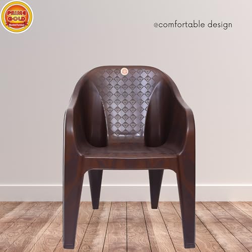 Image of Prime Gold Diamond Sofa Chair for Home, Living Rooms, and Garden Plastic Outdoor Chair (Set of 2, Brown)