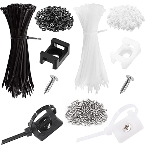 Rustark Lot de 480 serre-câbles de type selle, support de câble avec vis taraudeuses, assortiment de clips de serrage pour câbles métalliques, clips de serrage pour la gestion des fils
