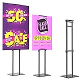 Poster Stand for Display,Adjustable Pedestal Sign Stand Up to 75 inch,Double-Sided for Board & Foam...