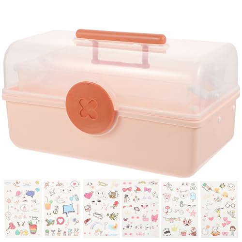 TOYANDONA Caja Organizadora para Accesorios de Cabello de Niñas Almacenamiento Multiusos con Tapa Transparente y Asa Portátil Gran Capacidad para Clips Diademas Gomas y Cosméticos