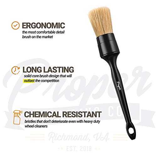 Proper Detailing Co. 101901 Professional Detailing Brush Set Ultra Soft Boars Hair Detailing Brushes 3 Pack thumb #1
