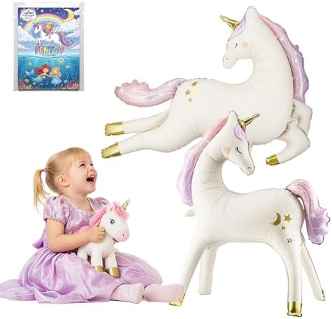 Giant Unicorn Balloon Pack (2pcs) – 45" Running and 38" Standing ...