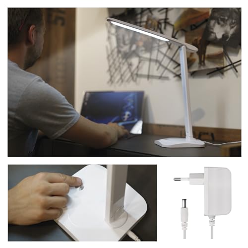 Lampe de table LED variable EMOS Chase pliable avec luminosité réglable