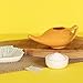 Premium Handcrafted Durable Ceramic Neti Pot, Nose Cleaner for Sinus, Dishwasher Safe 225 Ml. Capacity - Crackle Pattern Orange