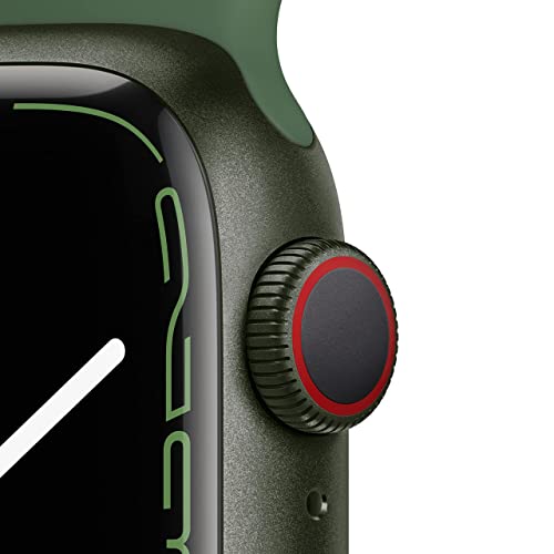 41Kr4c3cL8L Apple Watch Series 7 GPS + Cellular, 41mm Green Aluminum Case with Clover Sport Band - Regular (Renewed) - Image 3