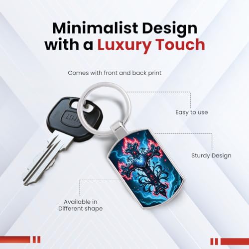 Image of Stylish Metal Keychains with Permanent Glossy Print - Inspirational Quotes & Spiritual Designs - Perfect Key chains for loved ones, Personal Use, Gifts & Return Gifts