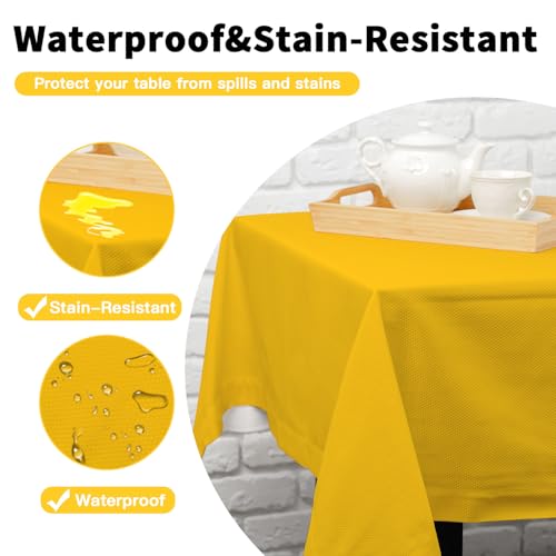 Vyntra Disposable Plastic Tablecloths 54"×108" Rectangle, Party Table Covers for Birthday, Wedding, Graduation & Baby Shower – Waterproof, Spillproof, Easy Clean (Yellow,4-Pack) - Image 4