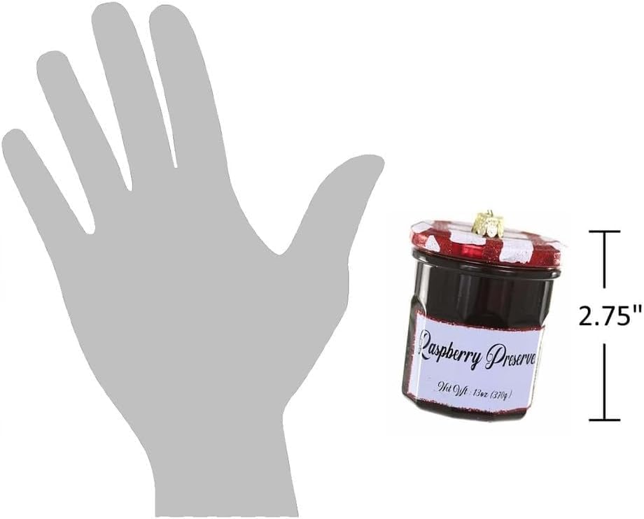 The Bridge Collection Raspberry Preserve Christmas Ornament - Realistic Jar of Jam Kitchen Canning Ornament
