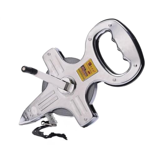 KryZaro コニカルヘッド & ポータブルハンドル 100m スチール巻尺|高精度測定 耐用性優れ 工事・測量向け