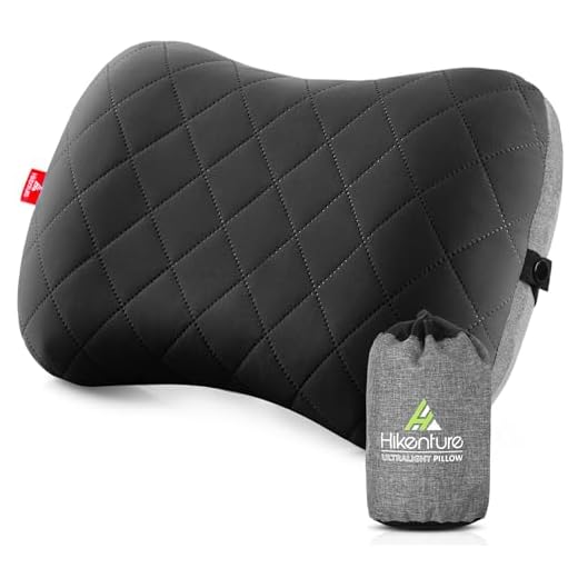 HIKENTURE Aufblasbares Camping/Reise Kissen mit Abziehbarem Kissenbezug, Ergonomisches Kopfkissen, Komfortables Nackenkissen für Reise/Outdoor, Inflatable Travel Neck Pillow(Schwarz)…