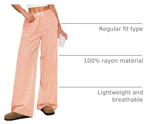 Image of ANRABESS Womens Gingham Striped Boxer Pants | 2026 Fall Outfits,Wide Leg Elastic Waist with Pockets,Casual Lounge Pajama Bottoms,Lightweight Breathable,Fashion Clothing