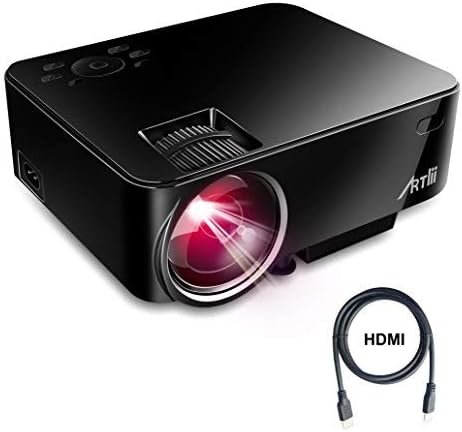 Video Projector, Artlii Portable HD Projector 1080P Support LED Projector with HDMI VGA USB AV SD for Home Theater,Video Game, Movie,Outdoor