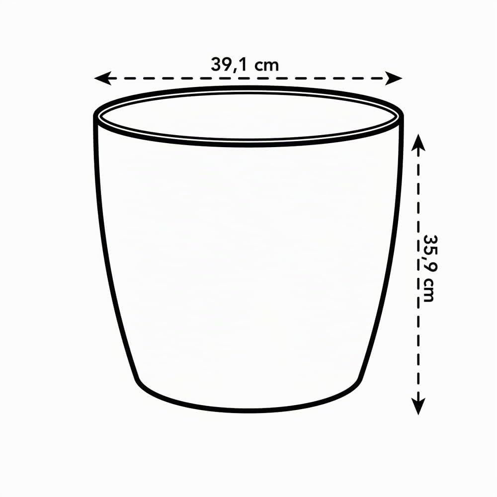 Elho Brussels Rond Roues 40cm Pot de Fleur - Blanc | Ø 39 x H 36.5 cm | Convient à une Utilisation Intérieure